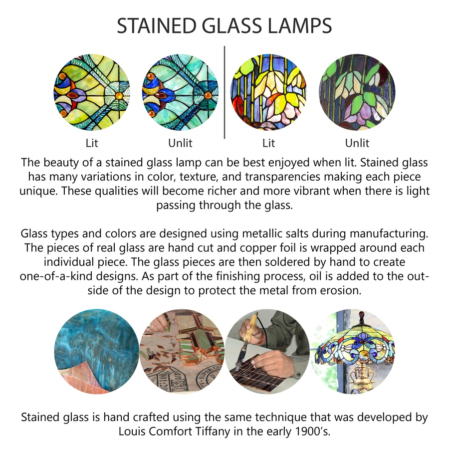 Image 106543_ALTMORE13.jpg, Product 106-543 / Price $449.99, Tiffany-Style Double-Lit Amber Teal Style Stained Glass Table Lamp (24"H) from Tiffany Style Lighting on TSC.ca's Home & Garden department