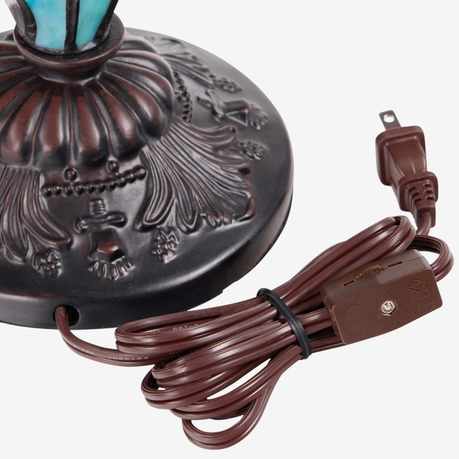 Image 106543_ALTMORE3.jpg, Product 106-543 / Price $449.99, Tiffany-Style Double-Lit Amber Teal Style Stained Glass Table Lamp (24"H) from Tiffany Style Lighting on TSC.ca's Home & Garden department