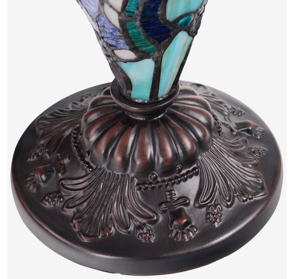 Image 106543_ALTMORE4.jpg, Product 106-543 / Price $449.99, Tiffany-Style Double-Lit Amber Teal Style Stained Glass Table Lamp (24"H) from Tiffany Style Lighting on TSC.ca's Home & Garden department