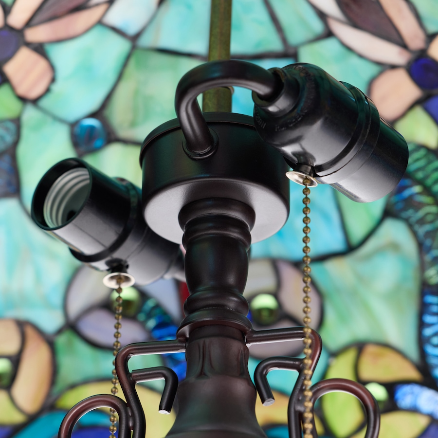 Image 106543_ALTMORE5.jpg, Product 106-543 / Price $449.99, Tiffany-Style Double-Lit Amber Teal Style Stained Glass Table Lamp (24"H) from Tiffany Style Lighting on TSC.ca's Home & Garden department