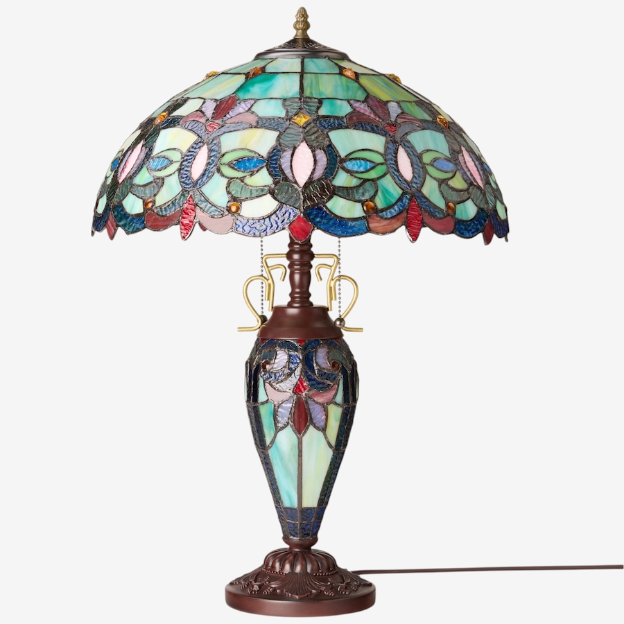 Image 106544_ALTMORE1.jpg, Product 106-544 / Price $459.99, Tiffany-Style Victorian Green Dome Shade Double-Lit Stained-Glass Table Lamp (24.5"H) from Tiffany Style Lighting  on TSC.ca's Home & Garden department