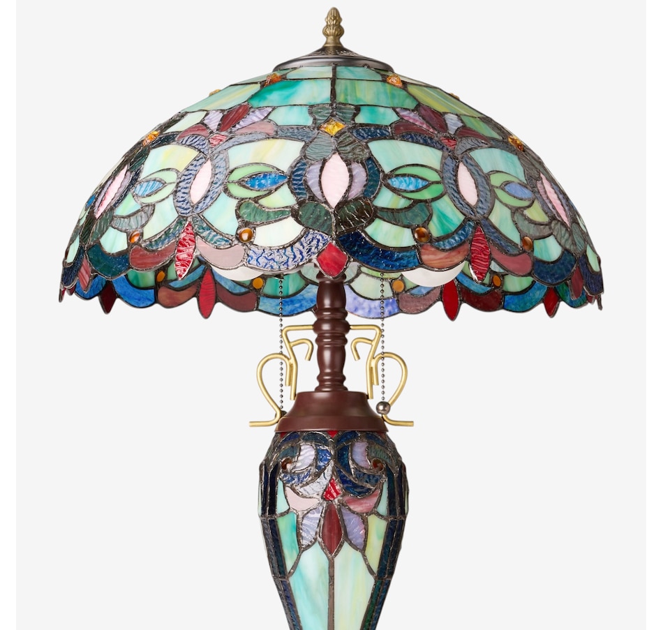 Image 106544_ALTMORE2.jpg, Product 106-544 / Price $459.99, Tiffany-Style Victorian Green Dome Shade Double-Lit Stained-Glass Table Lamp (24.5"H) from Tiffany Style Lighting on TSC.ca's Home & Garden department