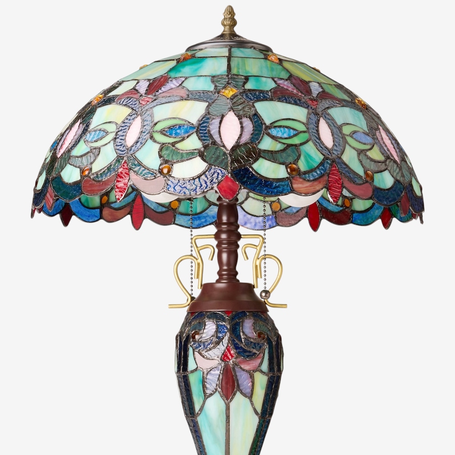 Image 106544_ALTMORE2.jpg, Product 106-544 / Price $459.99, Tiffany-Style Victorian Green Dome Shade Double-Lit Stained-Glass Table Lamp (24.5"H) from Tiffany Style Lighting  on TSC.ca's Home & Garden department