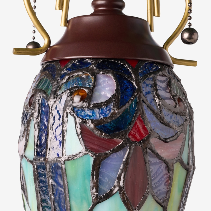 Image 106544_ALTMORE5.jpg, Product 106-544 / Price $459.99, Tiffany-Style Victorian Green Dome Shade Double-Lit Stained-Glass Table Lamp (24.5"H) from Tiffany Style Lighting  on TSC.ca's Home & Garden department