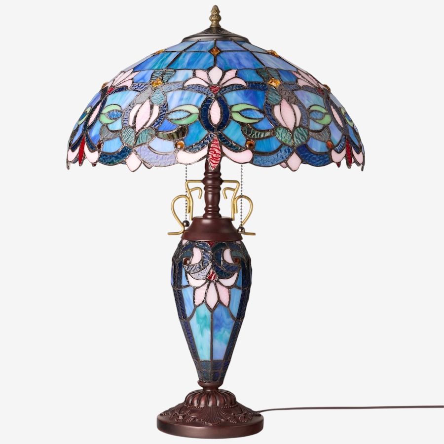Image 106545_ALTMORE1.jpg, Product 106-545 / Price $459.99, Tiffany-Style Victorian Ivory Dome Shade Double-Lit Stained-Glass Table Lamp (24.5"H) from Tiffany Style Lighting on TSC.ca's Home & Garden department