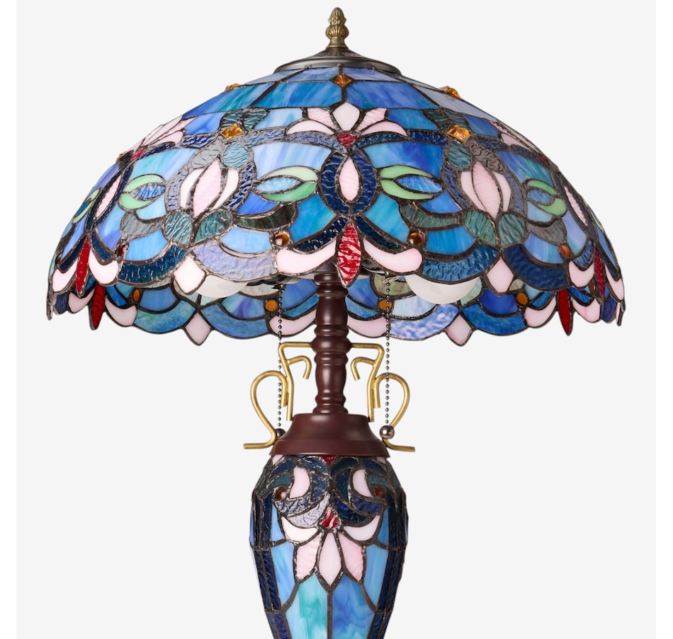 Image 106545_ALTMORE2.jpg, Product 106-545 / Price $459.99, Tiffany-Style Victorian Ivory Dome Shade Double-Lit Stained-Glass Table Lamp (24.5"H) from Tiffany Style Lighting on TSC.ca's Home & Garden department