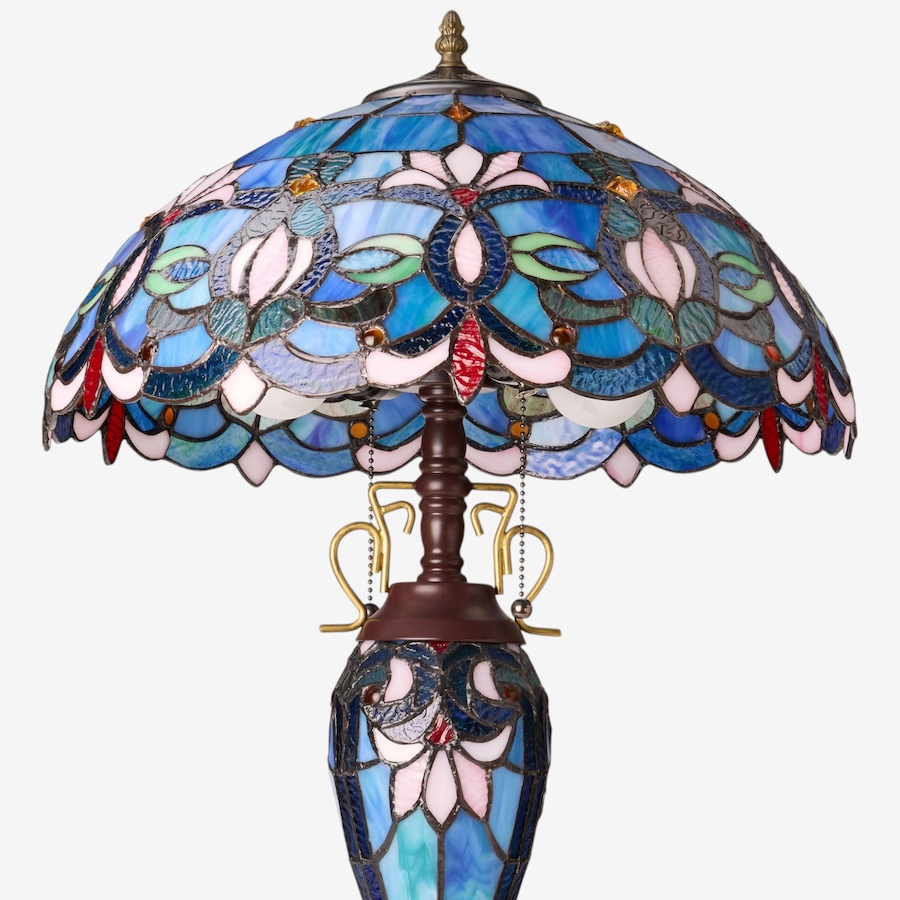 Image 106545_ALTMORE2.jpg, Product 106-545 / Price $459.99, Tiffany-Style Victorian Ivory Dome Shade Double-Lit Stained-Glass Table Lamp (24.5"H) from Tiffany Style Lighting on TSC.ca's Home & Garden department
