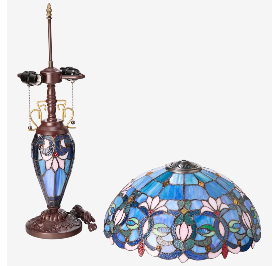 Image 106545_ALTMORE4.jpg, Product 106-545 / Price $459.99, Tiffany-Style Victorian Ivory Dome Shade Double-Lit Stained-Glass Table Lamp (24.5"H) from Tiffany Style Lighting on TSC.ca's Home & Garden department