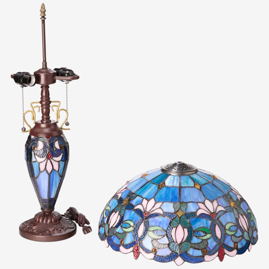 Image 106545_ALTMORE4.jpg, Product 106-545 / Price $459.99, Tiffany-Style Victorian Ivory Dome Shade Double-Lit Stained-Glass Table Lamp (24.5"H) from Tiffany Style Lighting on TSC.ca's Home & Garden department
