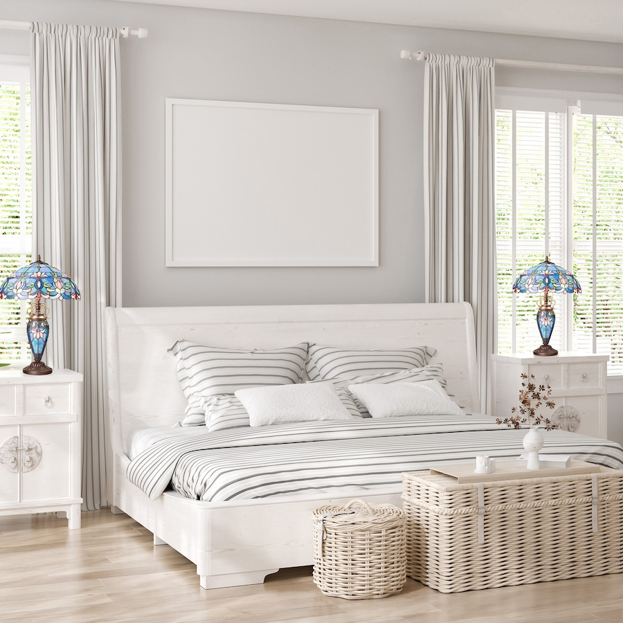 Image 106545_ALTMORE6.jpg, Product 106-545 / Price $459.99, Tiffany-Style Victorian Ivory Dome Shade Double-Lit Stained-Glass Table Lamp (24.5"H) from Tiffany Style Lighting on TSC.ca's Home & Garden department