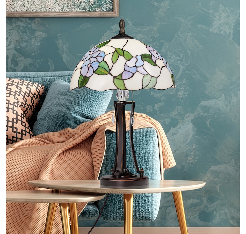 Image 106546_ALTMORE10.jpg, Product 106-546 / Price $499.99, Tiffany-Style Blue Bowl Shade Stained-Glass Table Lamp (24.75"H) from Tiffany Style Lighting on TSC.ca's Home & Garden department