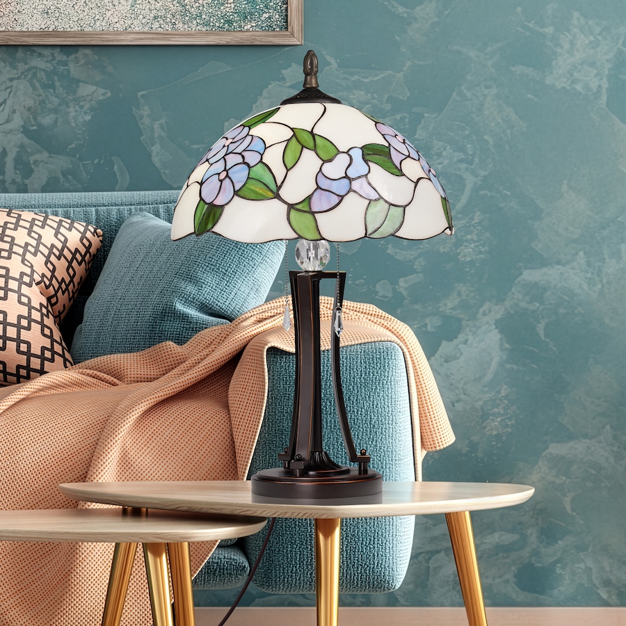 Image 106546_ALTMORE10.jpg, Product 106-546 / Price $499.99, Tiffany-Style Blue Bowl Shade Stained-Glass Table Lamp (24.75"H) from Tiffany Style Lighting on TSC.ca's Home & Garden department
