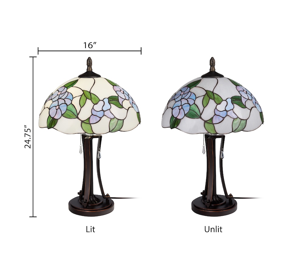 Image 106546_ALTMORE14.jpg, Product 106-546 / Price $499.99, Tiffany-Style Blue Bowl Shade Stained-Glass Table Lamp (24.75"H) from Tiffany Style Lighting on TSC.ca's Home & Garden department