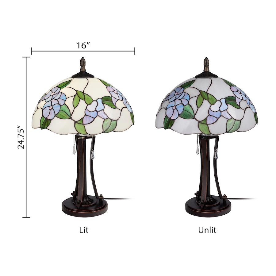Image 106546_ALTMORE14.jpg, Product 106-546 / Price $499.99, Tiffany-Style Blue Bowl Shade Stained-Glass Table Lamp (24.75"H) from Tiffany Style Lighting on TSC.ca's Home & Garden department
