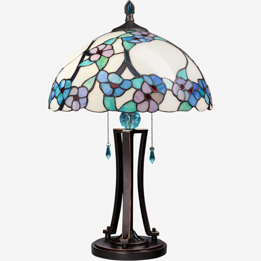 Image 106547.jpg, Product 106-547 / Price $499.99, Tiffany-Style Teal Bowl Shade Stained-Glass Table Lamp (24.75"H) from Tiffany Style Lighting on TSC.ca's Home & Garden department