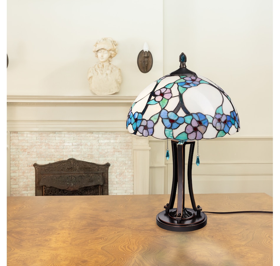 Image 106547_ALTMORE10.jpg, Product 106-547 / Price $499.99, Tiffany-Style Teal Bowl Shade Stained-Glass Table Lamp (24.75"H) from Tiffany Style Lighting on TSC.ca's Home & Garden department