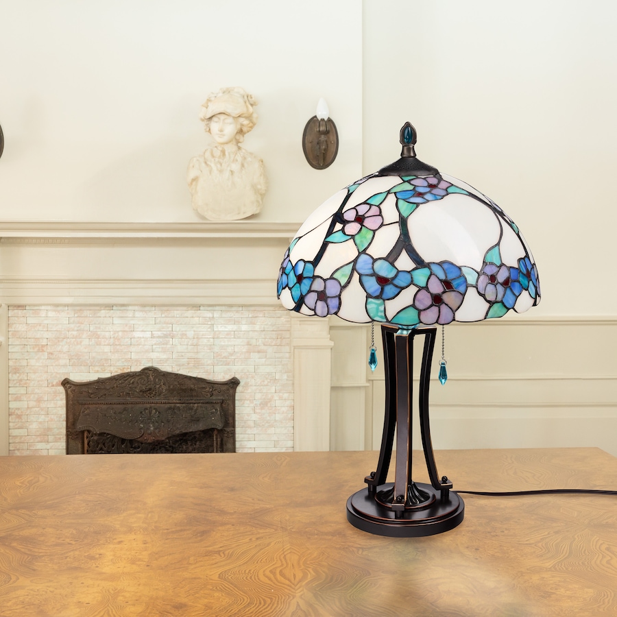 Image 106547_ALTMORE10.jpg, Product 106-547 / Price $499.99, Tiffany-Style Teal Bowl Shade Stained-Glass Table Lamp (24.75"H) from Tiffany Style Lighting on TSC.ca's Home & Garden department