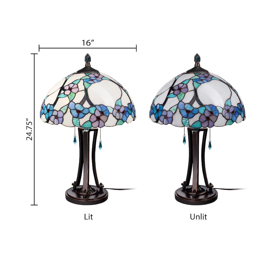 Image 106547_ALTMORE14.jpg, Product 106-547 / Price $499.99, Tiffany-Style Teal Bowl Shade Stained-Glass Table Lamp (24.75"H) from Tiffany Style Lighting on TSC.ca's Home & Garden department