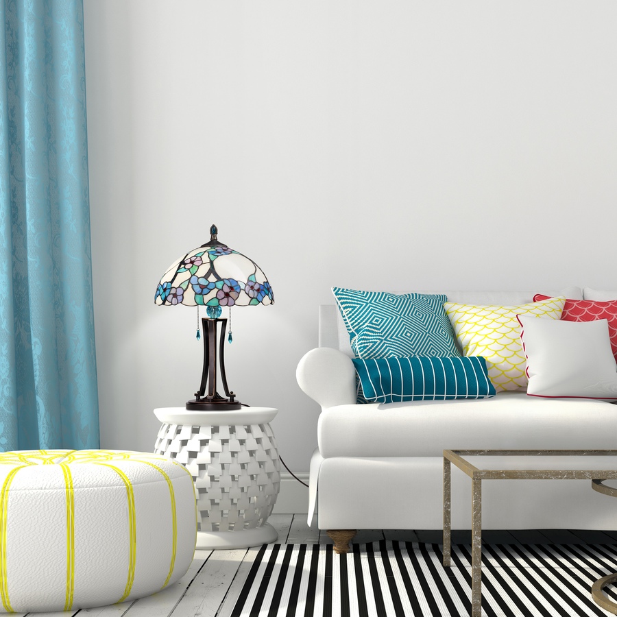 Image 106547_ALTMORE6.jpg, Product 106-547 / Price $499.99, Tiffany-Style Teal Bowl Shade Stained-Glass Table Lamp (24.75"H) from Tiffany Style Lighting on TSC.ca's Home & Garden department