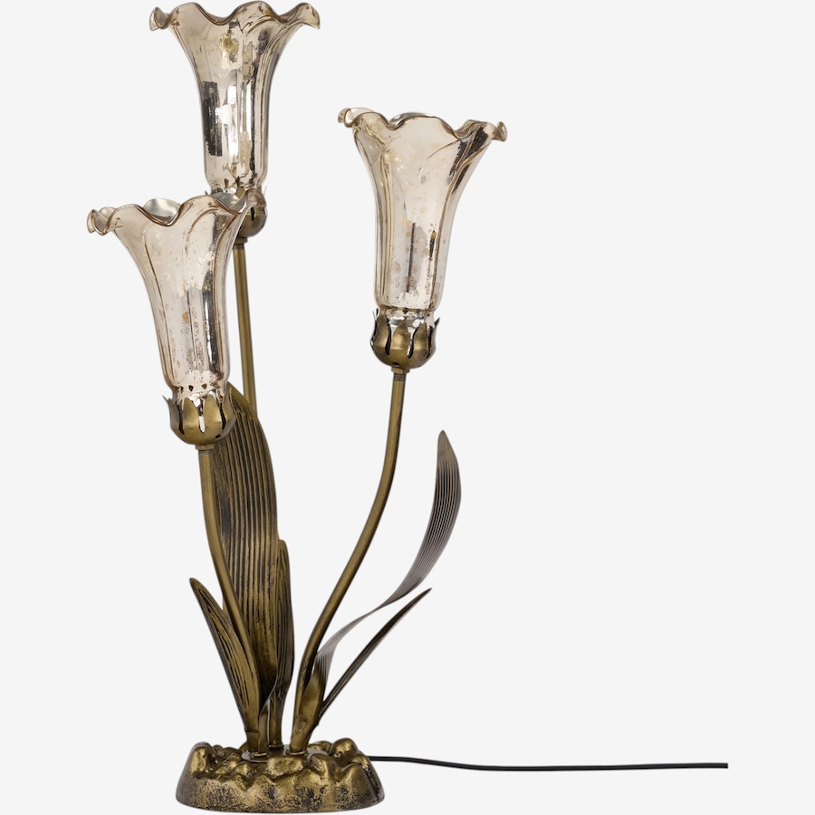 Image 106548_ALTMORE1.jpg, Product 106-548 / Price $259.99, Tiffany-Style Hand-Blown Glass 3-Lily Uplight Table Lamp (21.75"H) from Tiffany Style Lighting on TSC.ca's Home & Garden department