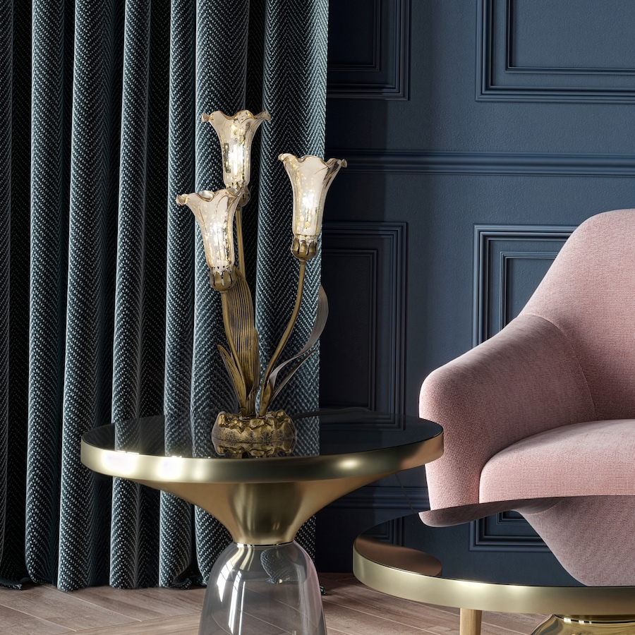 Image 106548_ALTMORE10.jpg, Product 106-548 / Price $259.99, Tiffany-Style Hand-Blown Glass 3-Lily Uplight Table Lamp (21.75"H) from Tiffany Style Lighting on TSC.ca's Home & Garden department