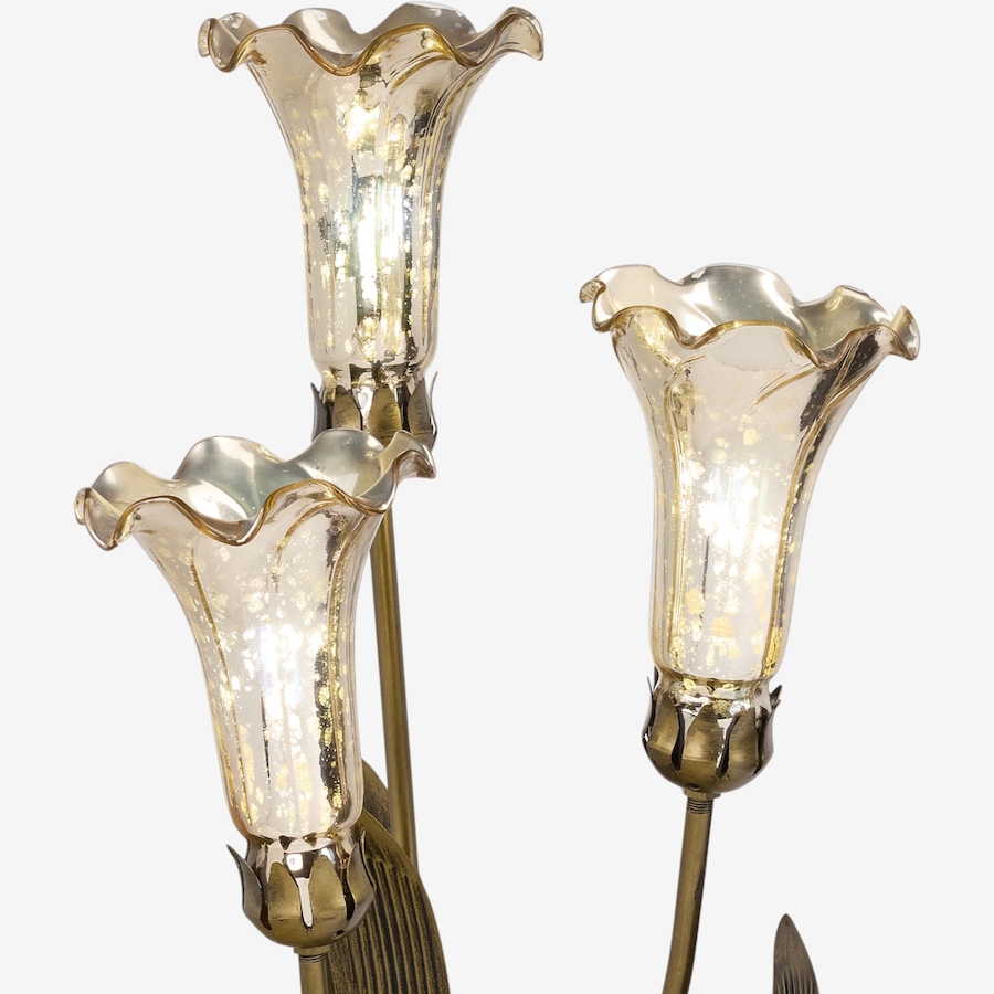 Image 106548_ALTMORE2.jpg, Product 106-548 / Price $259.99, Tiffany-Style Hand-Blown Glass 3-Lily Uplight Table Lamp (21.75"H) from Tiffany Style Lighting on TSC.ca's Home & Garden department