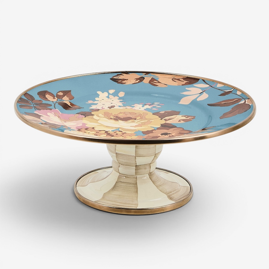Image 106552.jpg, Product 106-552 / Price $170.00, Mackenzie-Childs Wild Rose Slate Small Pedestal Platter from MacKenzie Childs on TSC.ca's Kitchen department