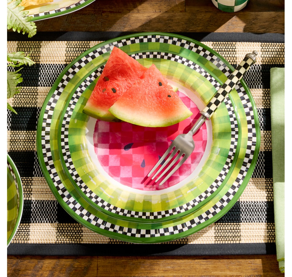 Image 106558_ALTMORE1.jpg, Product 106-558 / Price $109.00, Mackenzie-Childs Pattern Melamine Salad Plates (set of 4) from MacKenzie Childs on TSC.ca's Kitchen department