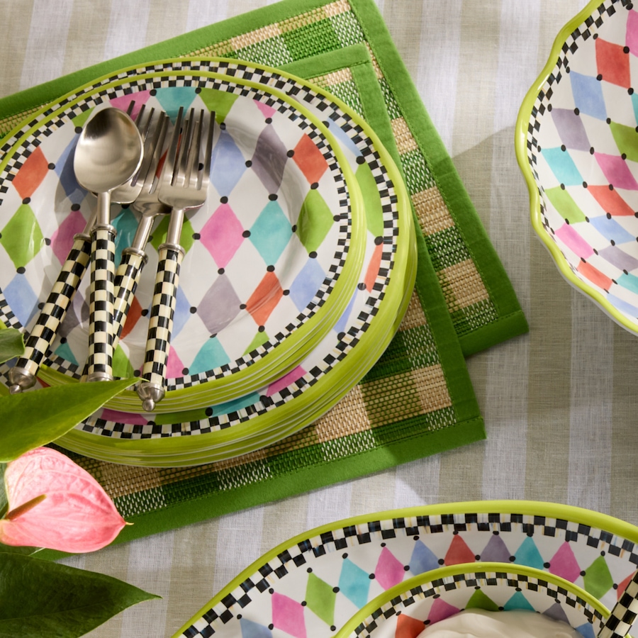 Image 106558_ALTMORE2.jpg, Product 106-558 / Price $125.00, Mackenzie-Childs Pattern Melamine Salad Plates (set of 4) from MacKenzie Childs on TSC.ca's Kitchen department