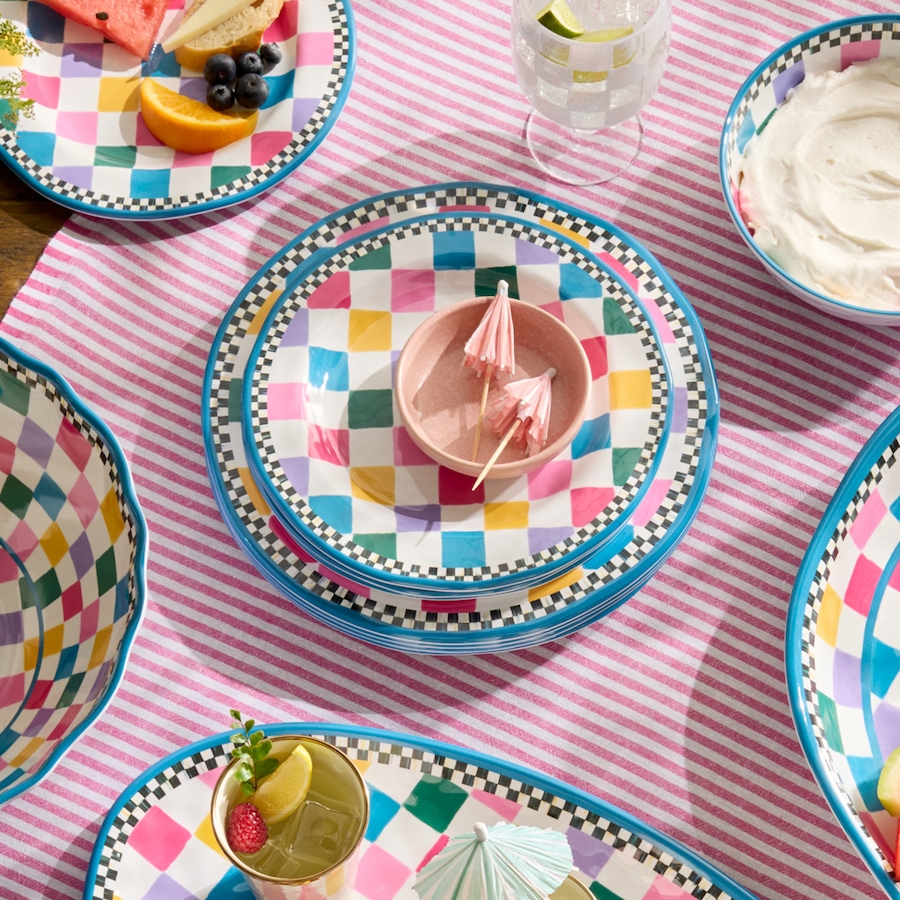 Image 106558_ALTMORE3.jpg, Product 106-558 / Price $125.00, Mackenzie-Childs Pattern Melamine Salad Plates (set of 4) from MacKenzie Childs on TSC.ca's Kitchen department