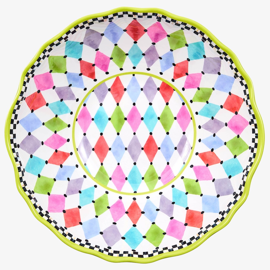 Image 106560_PALSS.jpg, Product 106-560 / Price $84.00, Mackenzie-Childs Pattern Melamine Serving Bowl from MacKenzie Childs on TSC.ca's Kitchen department