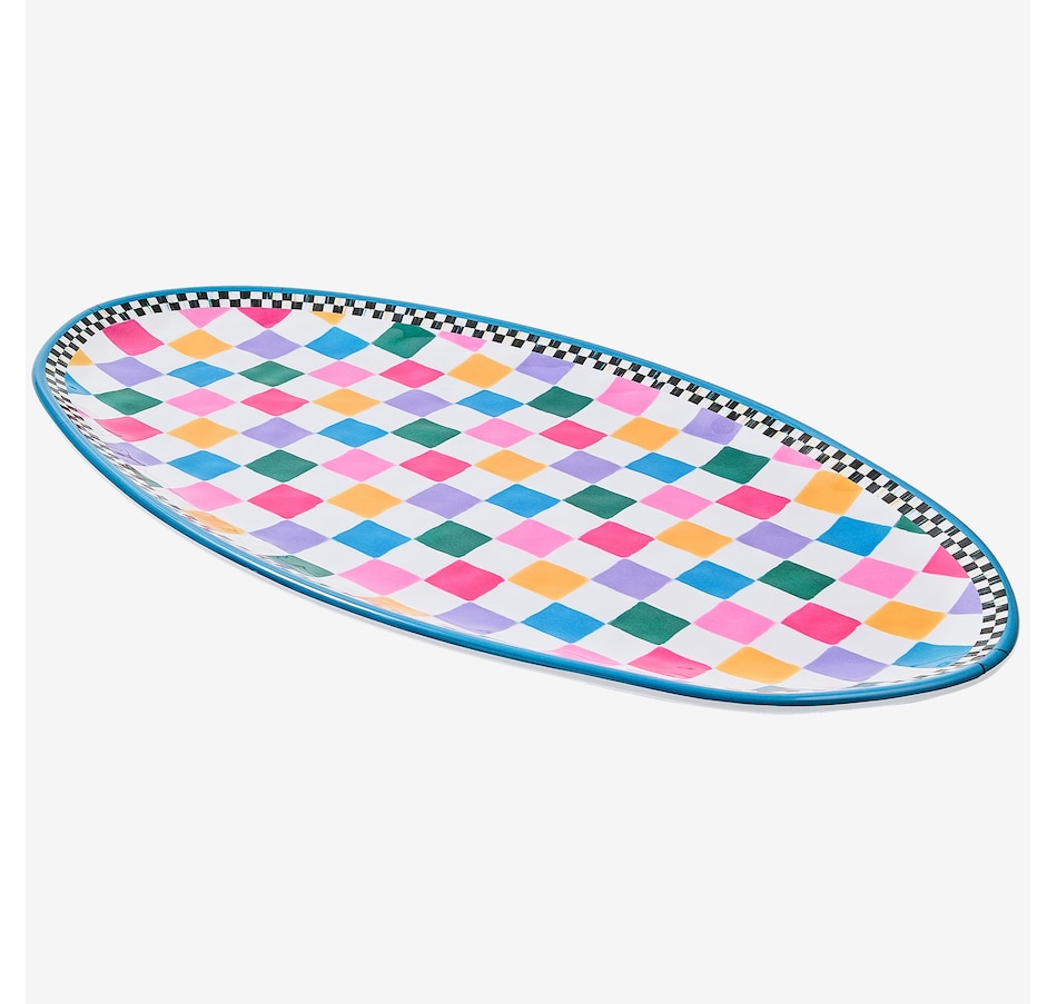 Image 106562_JAMBE.jpg, Product 106-562 / Price $84.00, Mackenzie-Childs Pattern Melamine Oval Platter from MacKenzie Childs on TSC.ca's Kitchen department