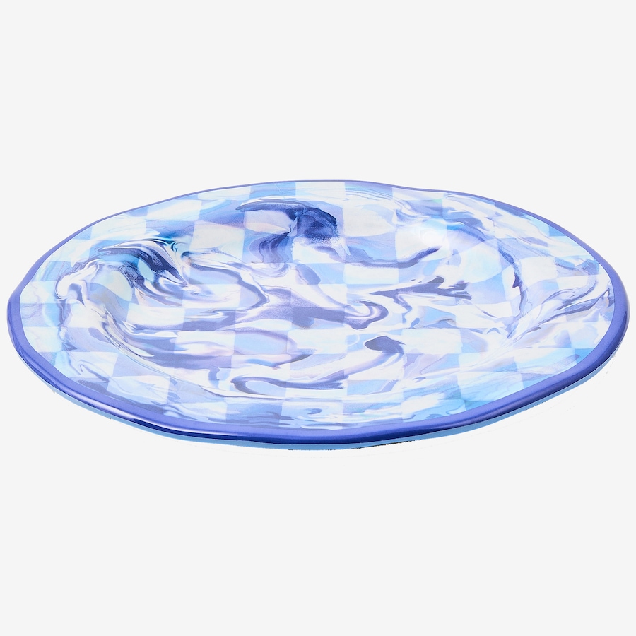 Image 106563_BLU.jpg, Product 106-563 / Price $138.00, Mackenzie-Childs Marble Check Melamine Dinner Plates (set of 4) from MacKenzie Childs on TSC.ca's Kitchen department