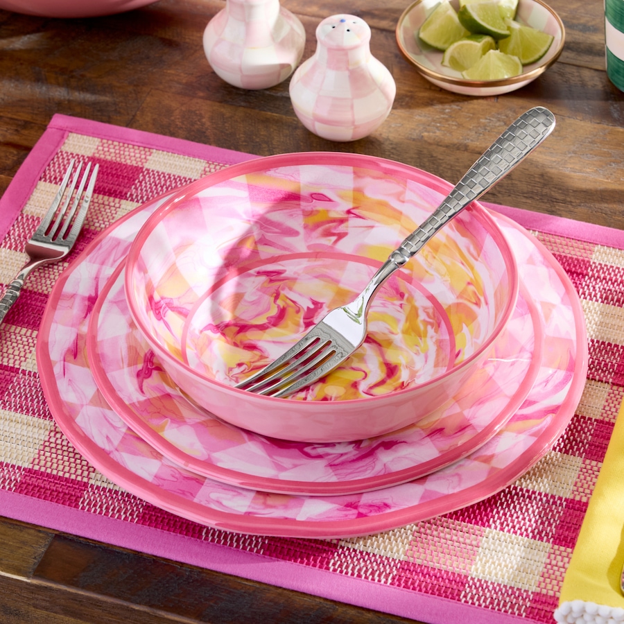 Image 106565_ALTMORE4.jpg, Product 106-565 / Price $110.00, Mackenzie-Childs Marble Check Small Melamine Bowls (set of 4) from MacKenzie Childs on TSC.ca's Kitchen department