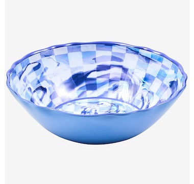 Mackenzie-Childs Marble Check Melamine Serving Bowl