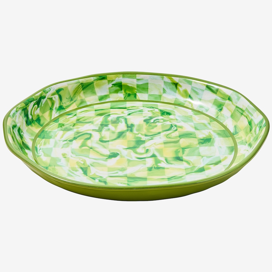 Image 106567_GRN.jpg, Product 106-567 / Price $84.00, Mackenzie-Childs Marble Check Melamine Large Platter from MacKenzie Childs on TSC.ca's Kitchen department