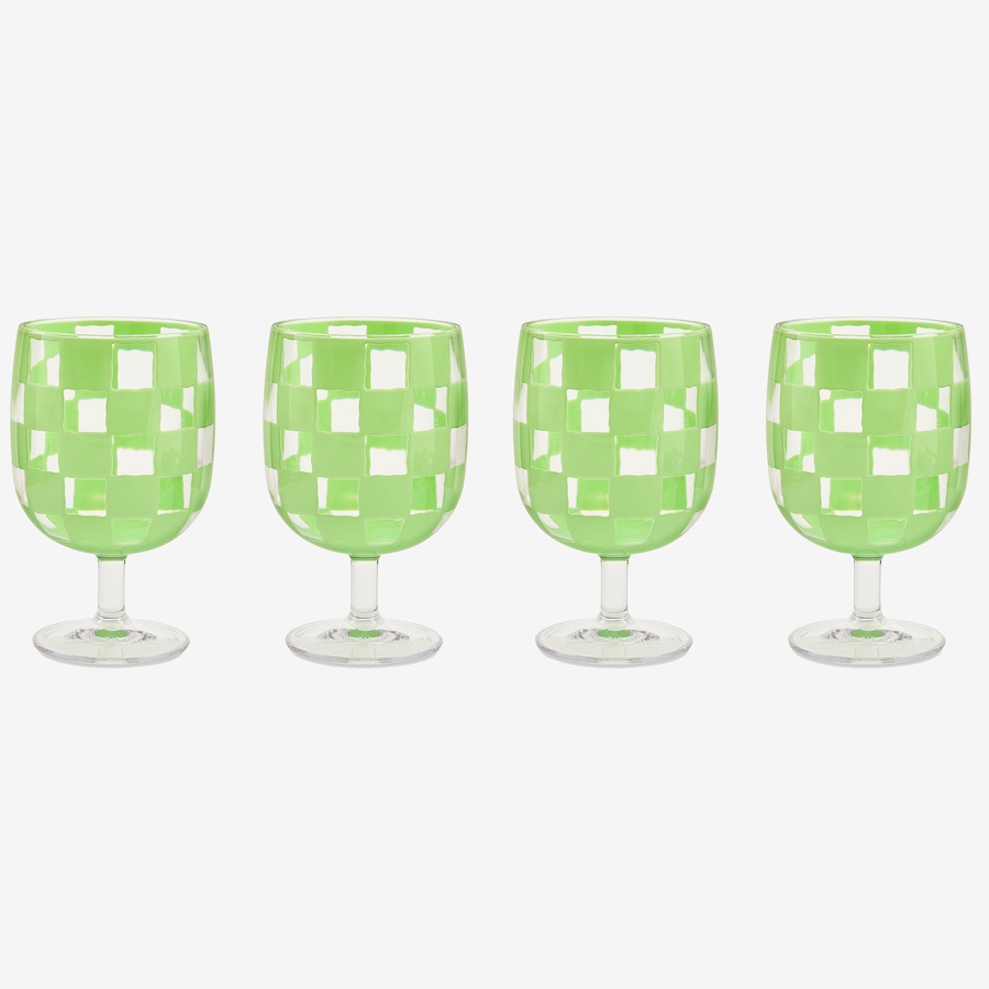 Image 106570_GRN.jpg, Product 106-570 / Price $69.00, Mackenzie-Childs Acrylic Water Goblets (set of 4) from MacKenzie Childs on TSC.ca's Kitchen department
