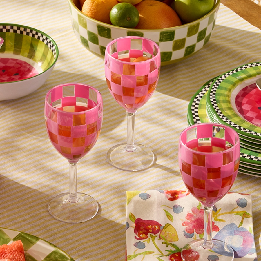 Image 106571_ALTMORE7.jpg, Product 106-571 / Price $69.00, Mackenzie-Childs Acrylic Wine Goblets (set of 4) from MacKenzie Childs on TSC.ca's Kitchen department