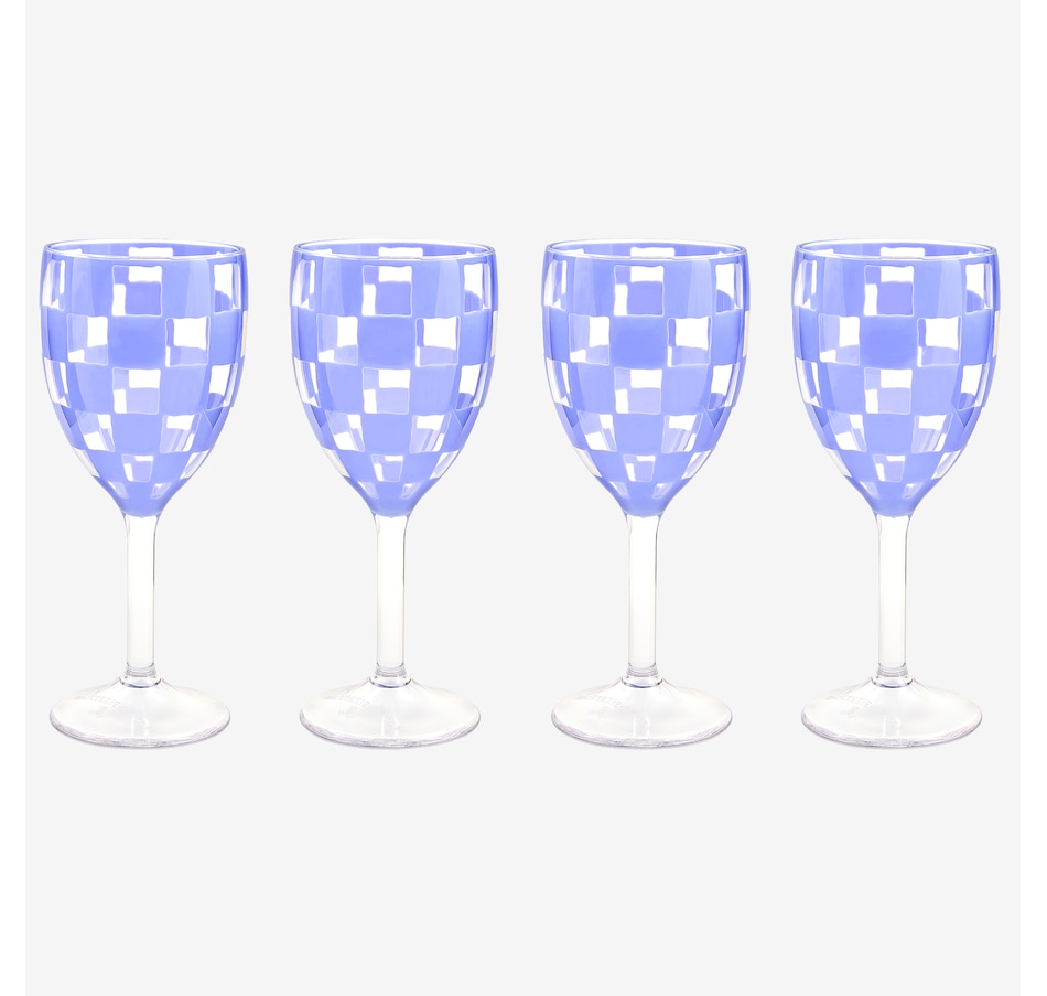 Image 106571_BLU.jpg, Product 106-571 / Price $60.00, Mackenzie-Childs Acrylic Wine Goblets (set of 4) from MacKenzie Childs on TSC.ca's Kitchen department