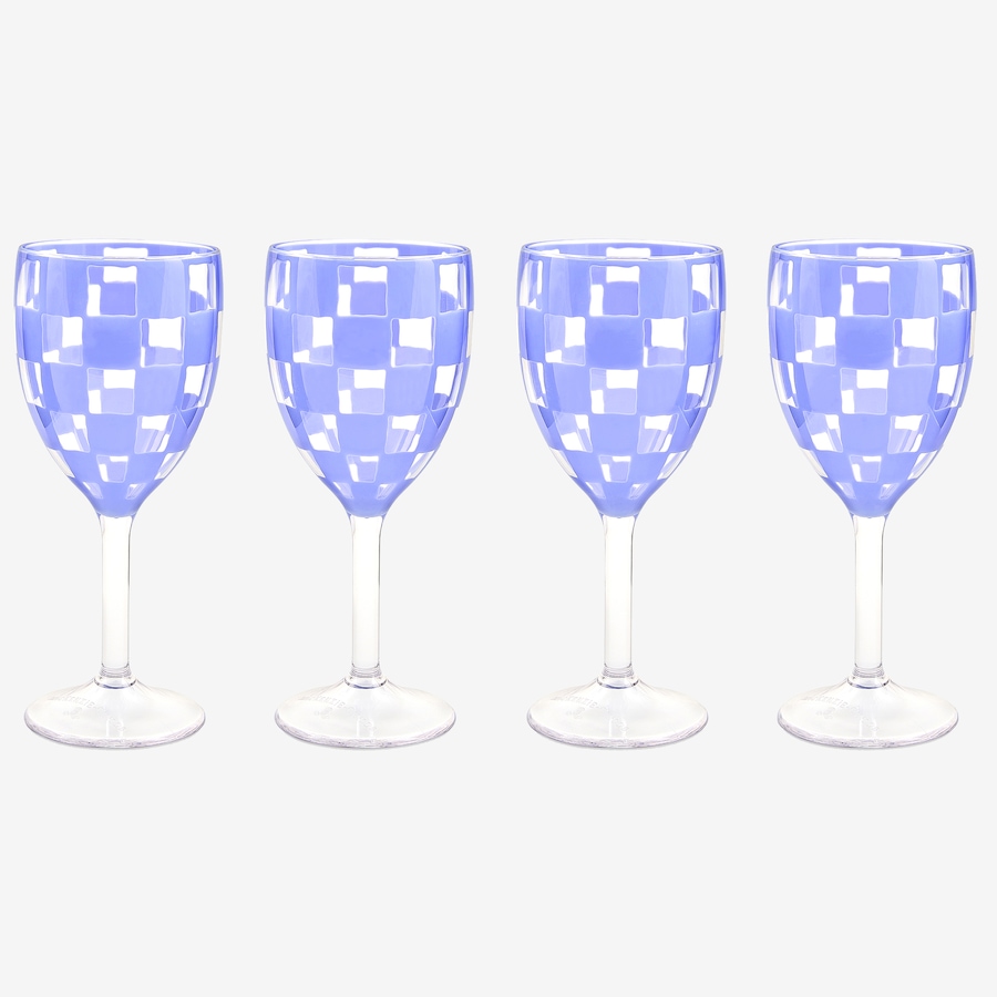 Image 106571_BLU.jpg, Product 106-571 / Price $69.00, Mackenzie-Childs Acrylic Wine Goblets (set of 4) from MacKenzie Childs on TSC.ca's Kitchen department