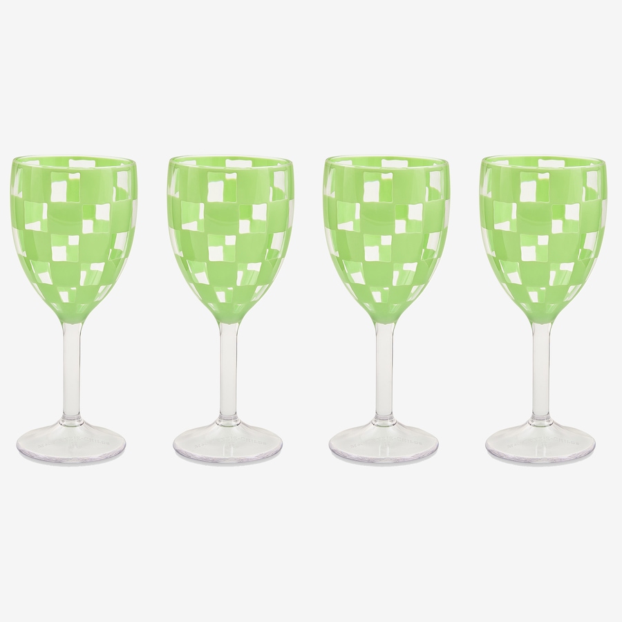 Image 106571_GRN.jpg, Product 106-571 / Price $69.00, Mackenzie-Childs Acrylic Wine Goblets (set of 4) from MacKenzie Childs on TSC.ca's Kitchen department