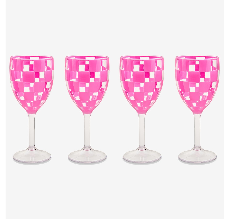 Image 106571_PNK.jpg, Product 106-571 / Price $60.00, Mackenzie-Childs Acrylic Wine Goblets (set of 4) from MacKenzie Childs on TSC.ca's Kitchen department