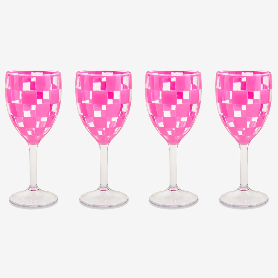 Image 106571_PNK.jpg, Product 106-571 / Price $69.00, Mackenzie-Childs Acrylic Wine Goblets (set of 4) from MacKenzie Childs on TSC.ca's Kitchen department