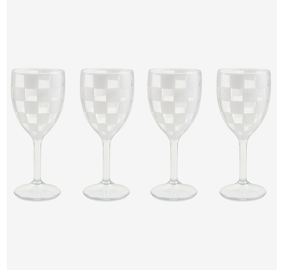 Image 106571_WHT.jpg, Product 106-571 / Price $60.00, Mackenzie-Childs Acrylic Wine Goblets (set of 4) from MacKenzie Childs on TSC.ca's Kitchen department