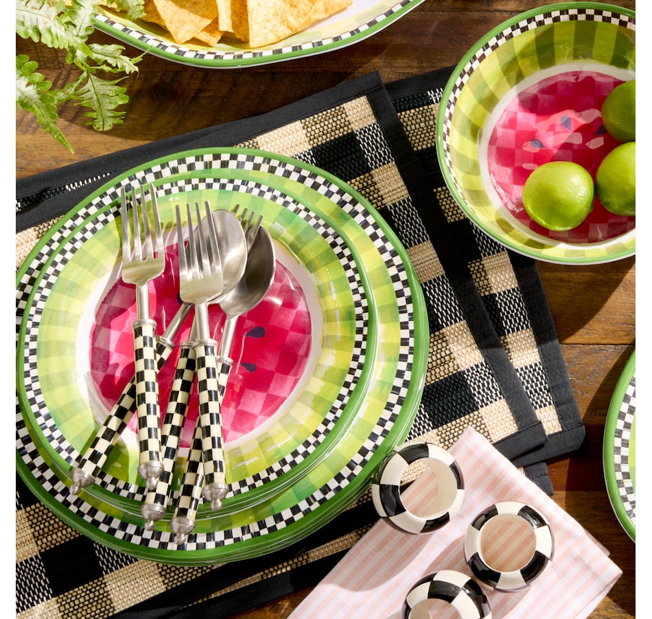 Image 106573_ALTMORE1.jpg, Product 106-573 / Price $84.00, Mackenzie-Childs Woven Check Straw Placemats (set of 4) from MacKenzie Childs on TSC.ca's Kitchen department