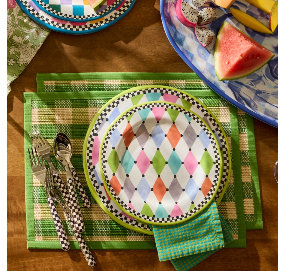 Image 106573_ALTMORE3.jpg, Product 106-573 / Price $84.00, Mackenzie-Childs Woven Check Straw Placemats (set of 4) from MacKenzie Childs on TSC.ca's Kitchen department