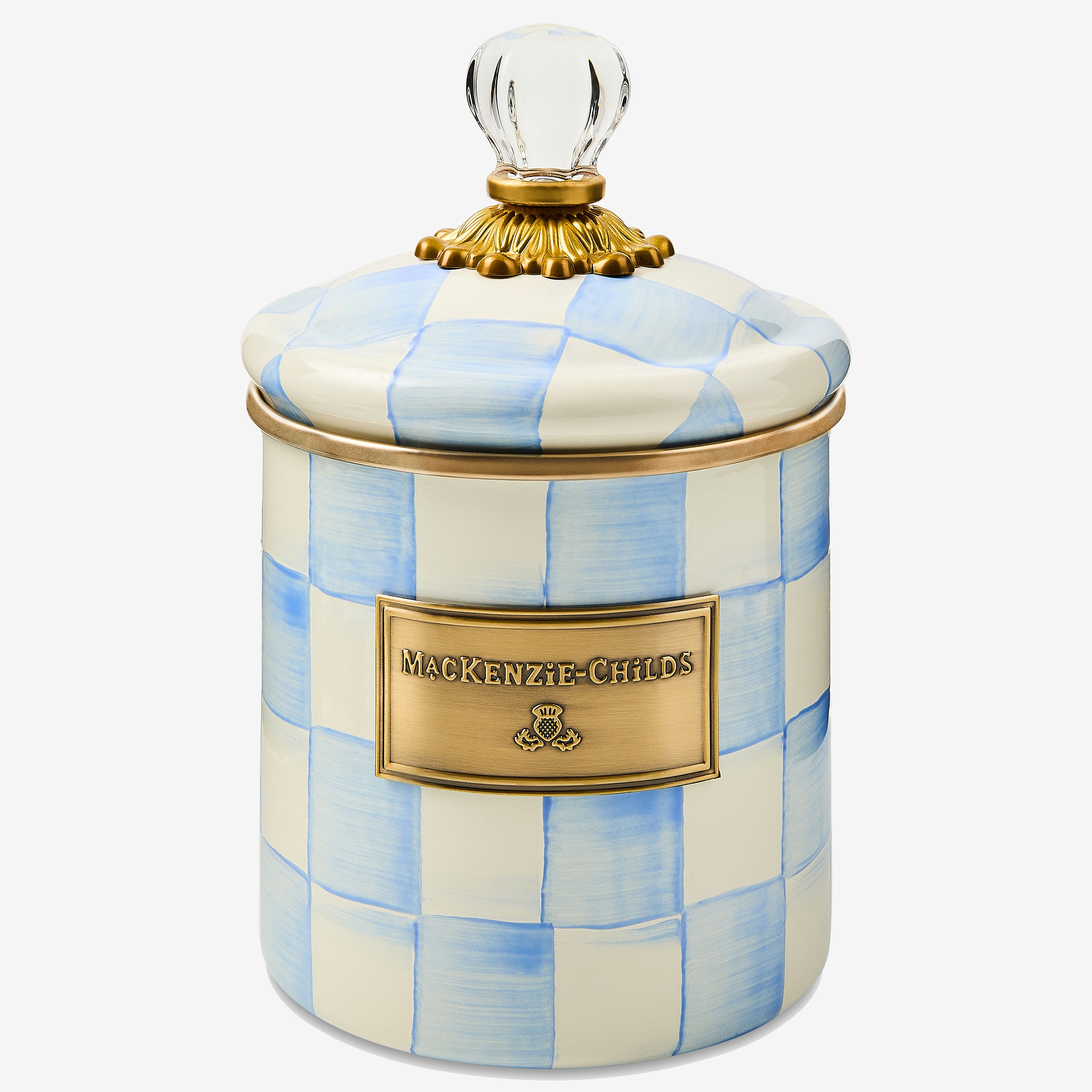 Mackenzie-Childs Sky Checks Canister (small) - TSC.ca