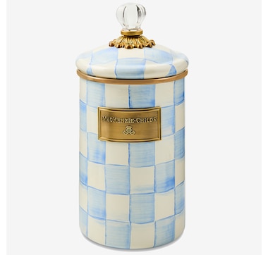 Mackenzie-Childs Sky Checks Canister (large)