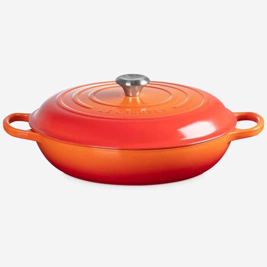 Image 106690_FLA.jpg, Product 106-690 / Price $439.00, Le Creuset Signature 4.7 L Cast Iron Braiser with Stainless Steel Knob from Le Creuset on TSC.ca's Kitchen department