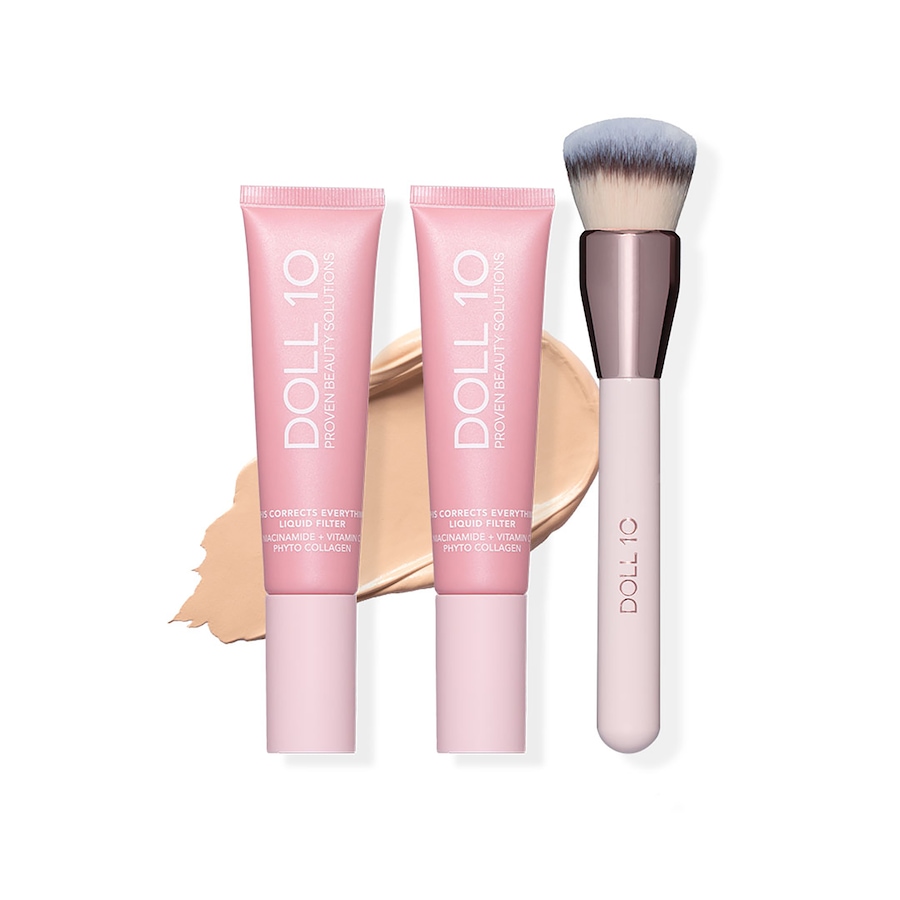 Image 107836_FALHT.jpg, Product 107-836 / Price $80.00, Doll 10 TCE Liquid Filter Foundation Duo with Brush from Doll 10 on TSC.ca's Beauty department